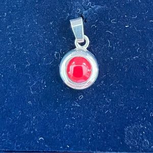 Mexico Silver 925 w Red Stone Pendant